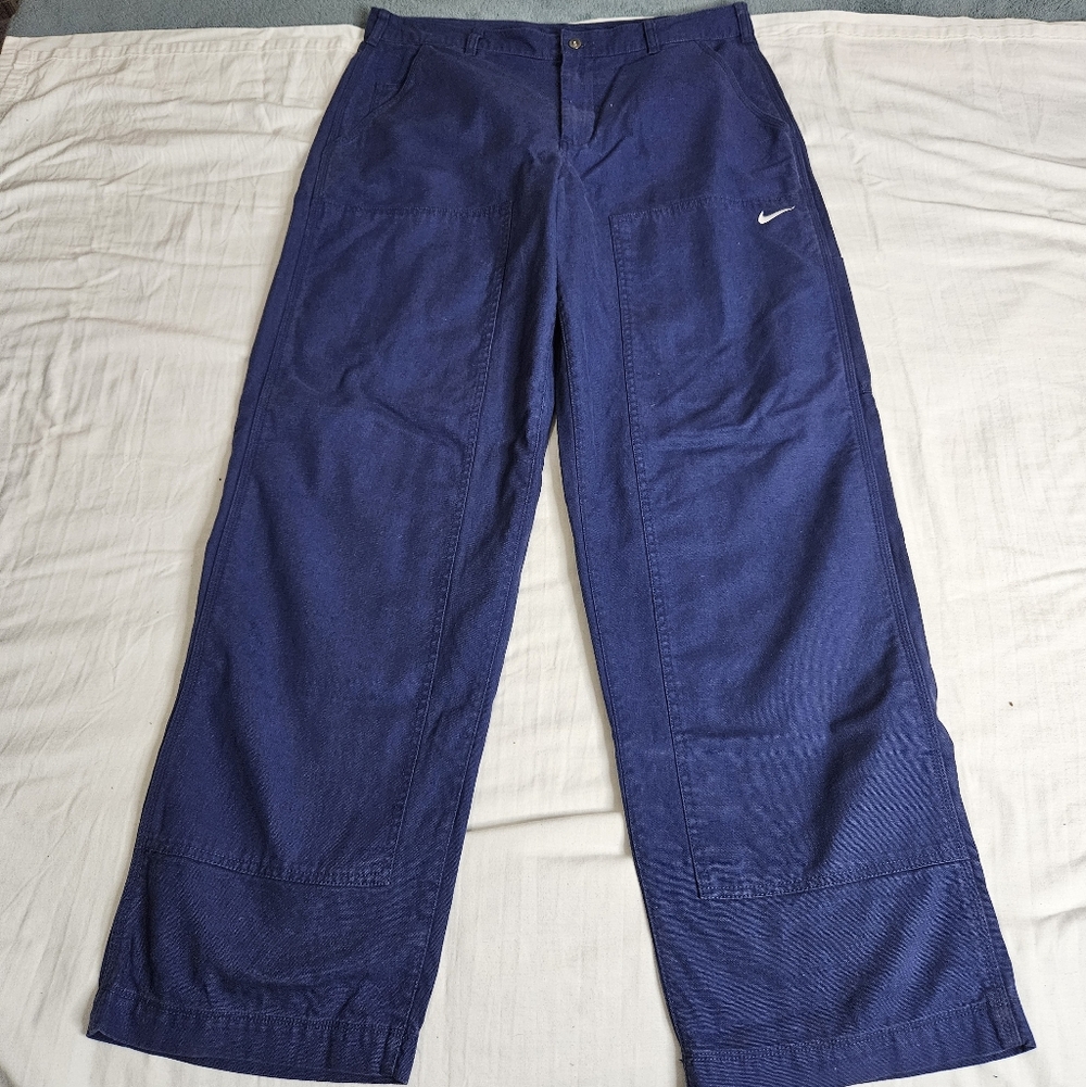 Nike Life Double Knee Canvas Carpenter Pants Thunder Blue  NWOT Size 34x32